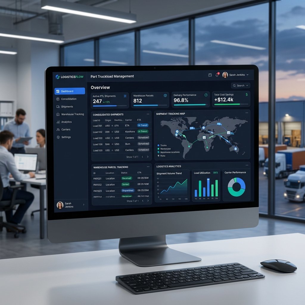 Part Truckload Management Software Dashboard