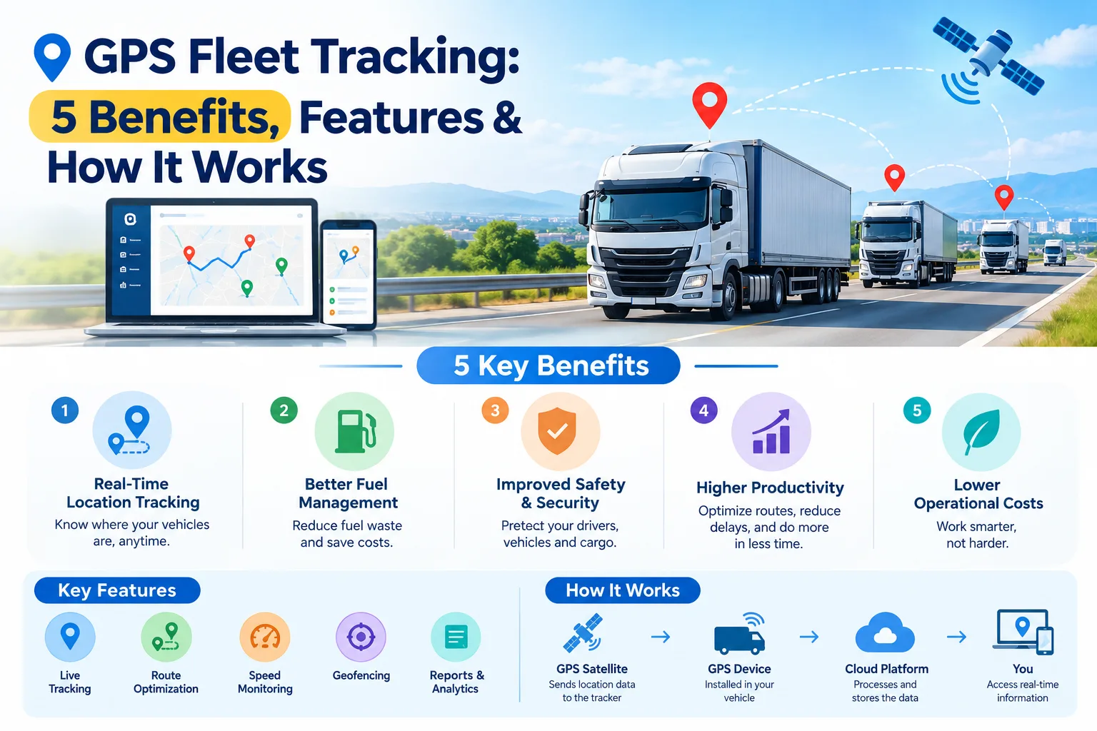 GPS Fleet Tracking: 5 Benefits, Features & How It Works